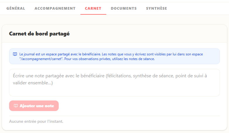 Carnet de bord partagé